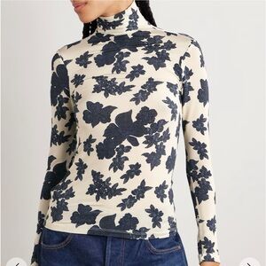 Aurelia floral-print stretch-jersey turtleneck top